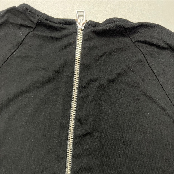 Abercrombie & Fitch Women's Short Sleeve black Zip Up T Shirt Dress Sz X Small - Picture 7 of 7